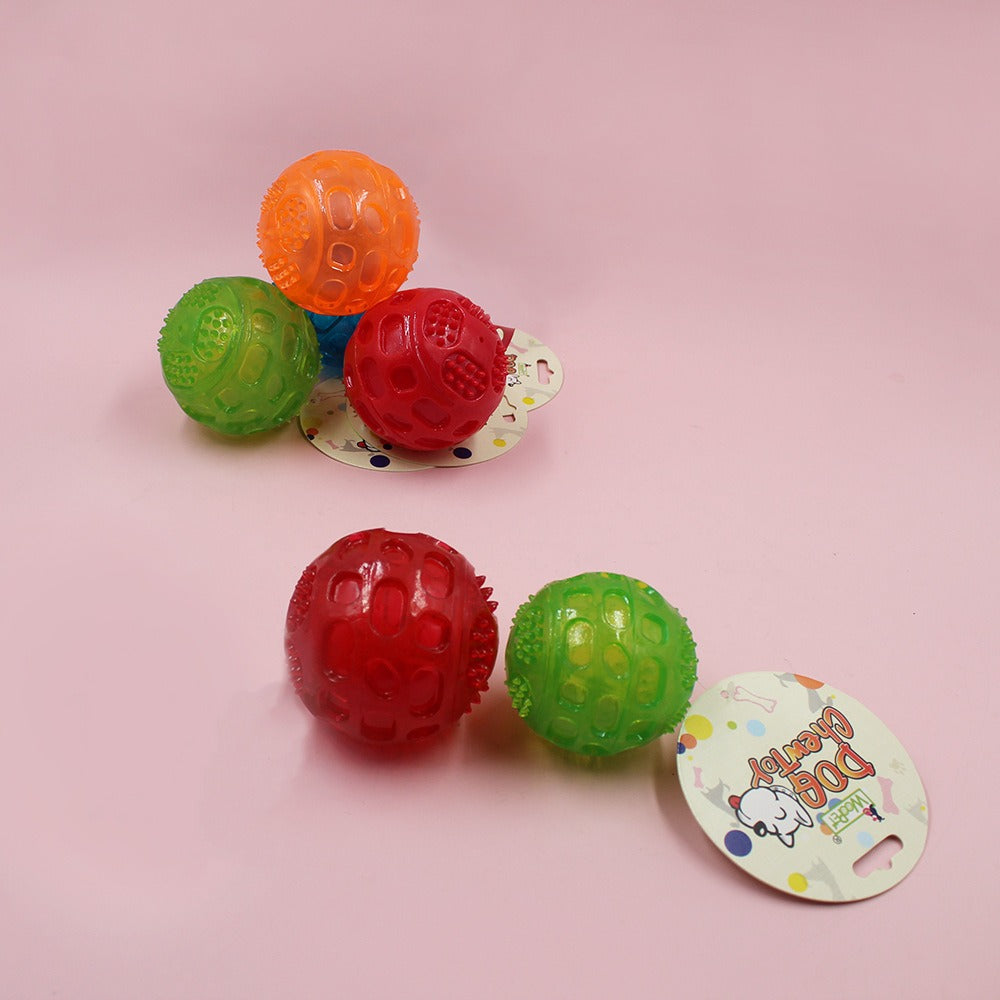 Bite resistant TPR pet toy interactive dog grinding pet ball sound cleaning dog toy