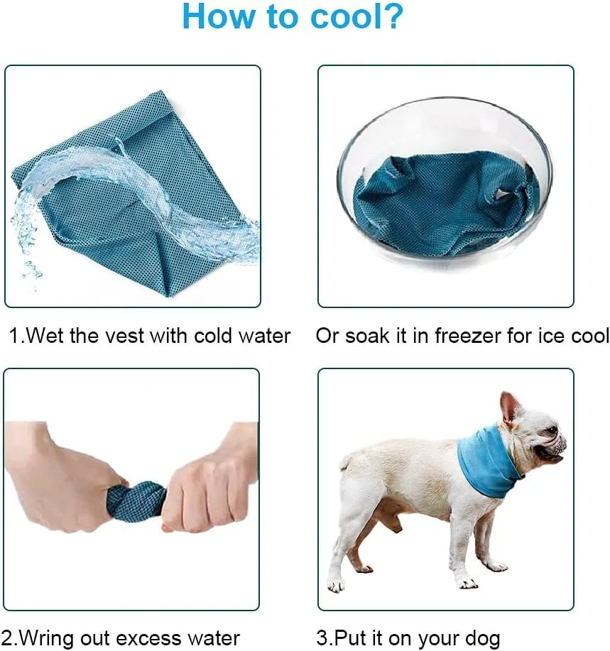 Dog Cooling Bandana Ice Pet Cooling Collar for Hiking Traveling Pet Supplies