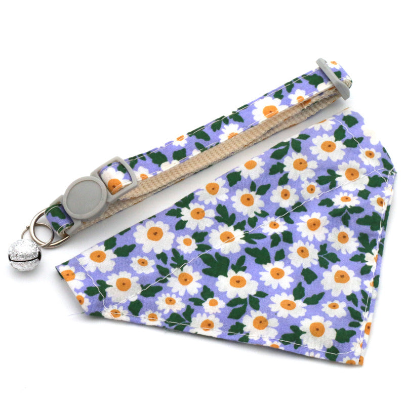 Pet Bandana Pet Collar Daisy Small Floral Sunflower Triangle Scarf for Cats and Dogs