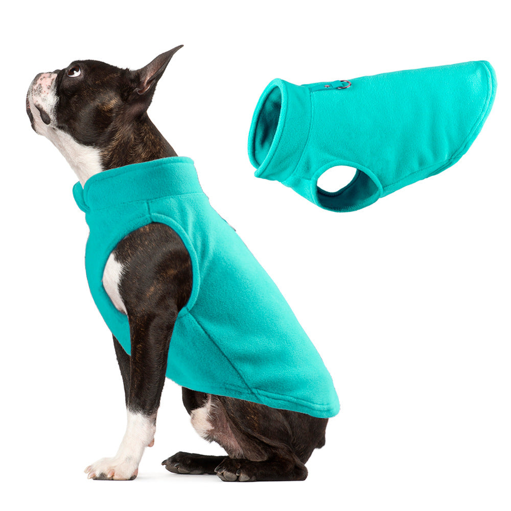 Dog clothing thickened solid color fleece pet dog supplies