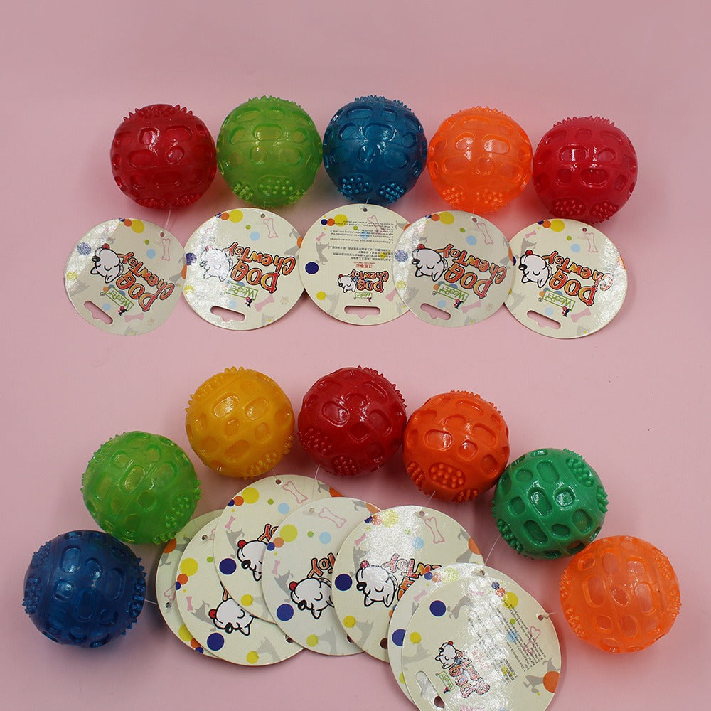 Bite resistant TPR pet toy interactive dog grinding pet ball sound cleaning dog toy