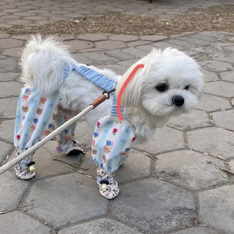 Pet Stroller, Dustproof Pants, Summer Jumpsuit, Leg - Protective Shoes/Trousers, Small Pet Wear