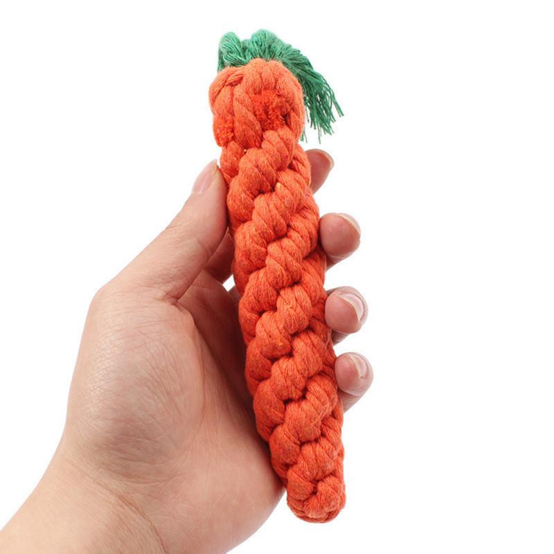 Funny pet toy carrot pet dog toy 24 cm long woven cotton rope puppy chew toy